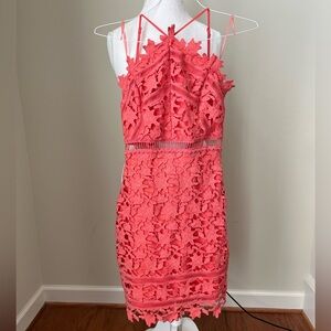 Astr The Label Coral Lace Dress- M